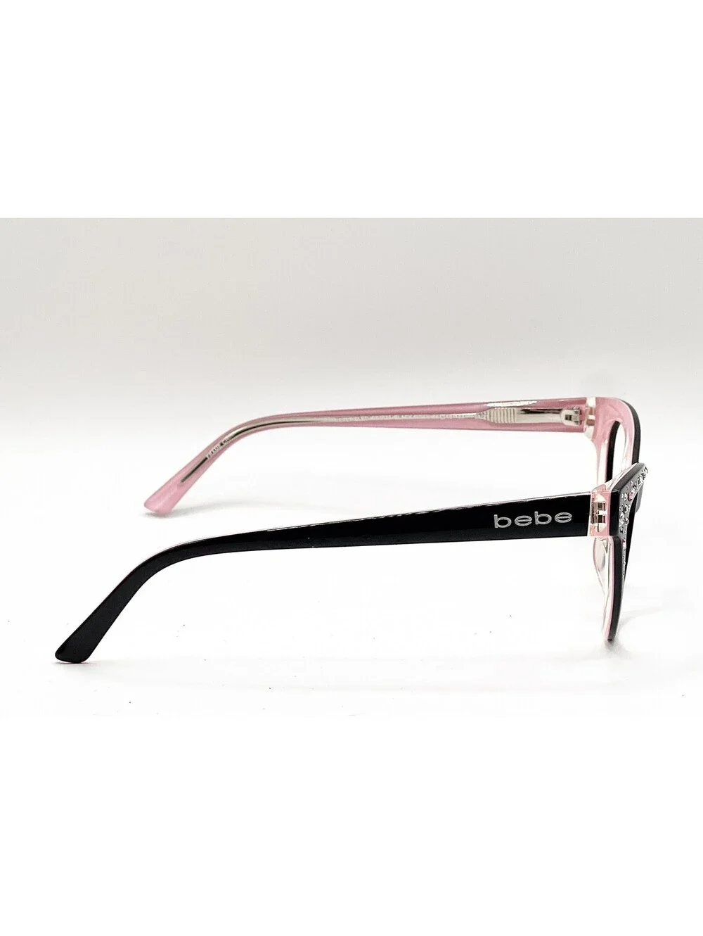 Bebe Bejeweled BB7024 Black Rose Cat Eye Authentic Eyeglass Frames 56-15